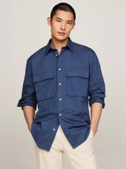 Koszule*Tommy Hilfiger Koszula O Regularnym Kroju Z Diagonalu AEGEAN SEA