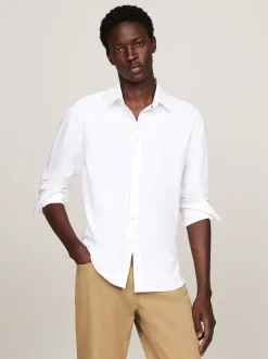 Koszule*Tommy Hilfiger Koszula O Wąskim Kroju Smart Casual Z Tkaniny OPTIC WHITE