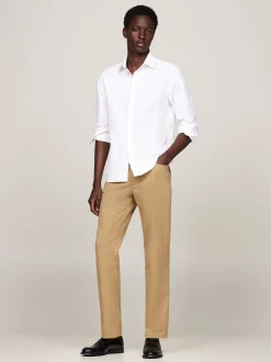 Koszule*Tommy Hilfiger Koszula O Wąskim Kroju Smart Casual Z Tkaniny OPTIC WHITE