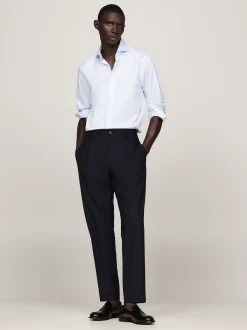 Koszule*Tommy Hilfiger Koszula O Wąskim Kroju Smart Casual Z Diagonalu W Paski VESSEL BLUE / OPTIC WHITE