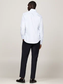 Koszule*Tommy Hilfiger Koszula O Wąskim Kroju Smart Casual Z Diagonalu W Paski VESSEL BLUE / OPTIC WHITE