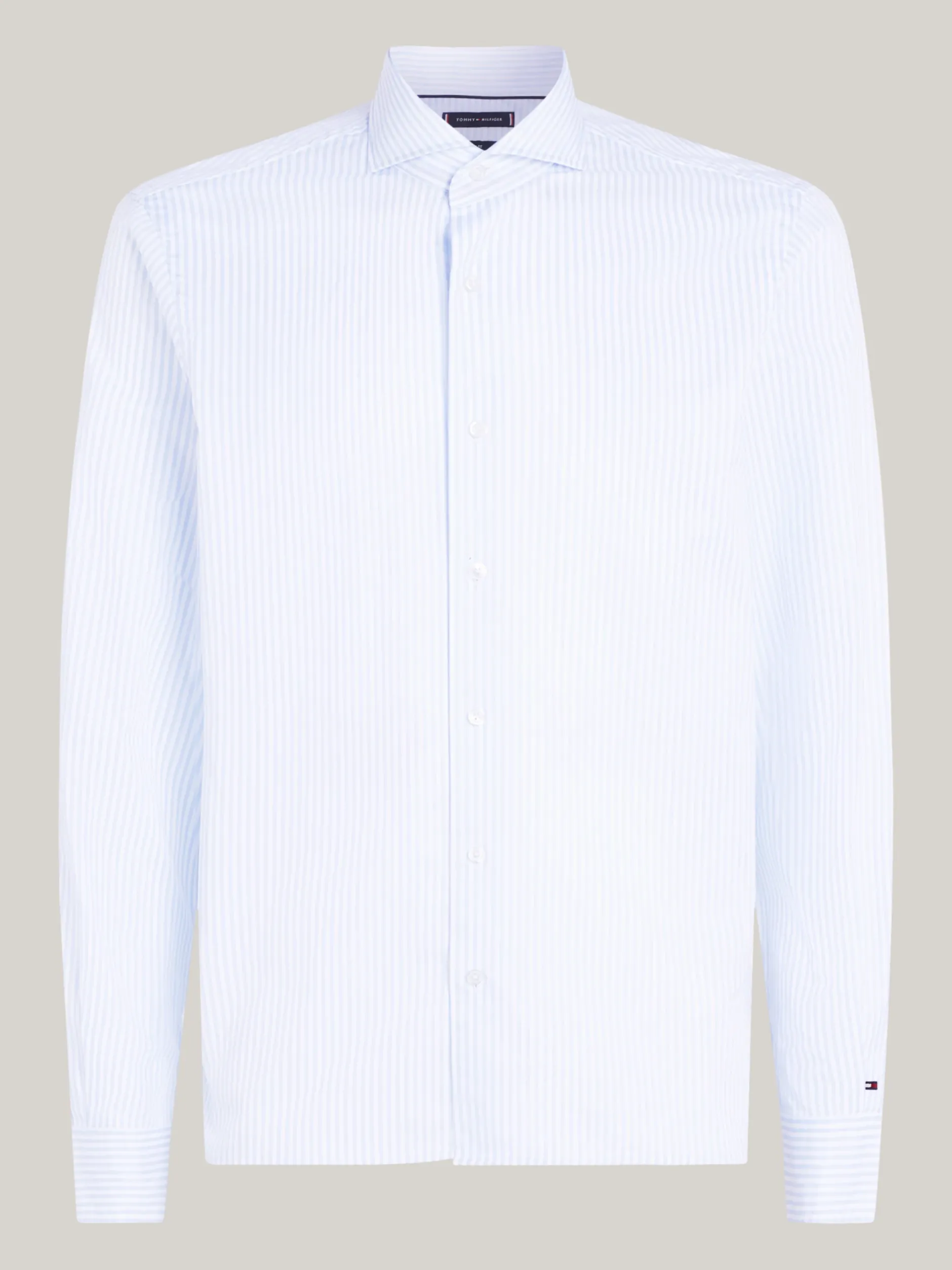 Koszule*Tommy Hilfiger Koszula O Wąskim Kroju Smart Casual Z Diagonalu W Paski VESSEL BLUE / OPTIC WHITE