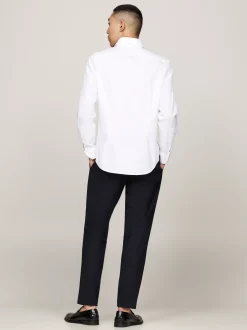Koszule*Tommy Hilfiger Koszula O Wąskim Kroju Smart Casual Z Diagonalu OPTIC WHITE