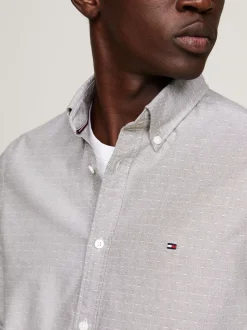 Koszule*Tommy Hilfiger Koszula O Wąskim Kroju Z Bawełny Dobby ARMY GREEN