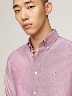 Koszule*Tommy Hilfiger Koszula O Wąskim Kroju Z Bawełny Dobby ROUGE
