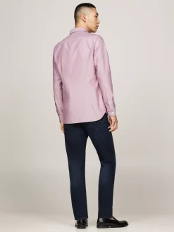 Koszule*Tommy Hilfiger Koszula O Wąskim Kroju Z Bawełny Dobby ROUGE
