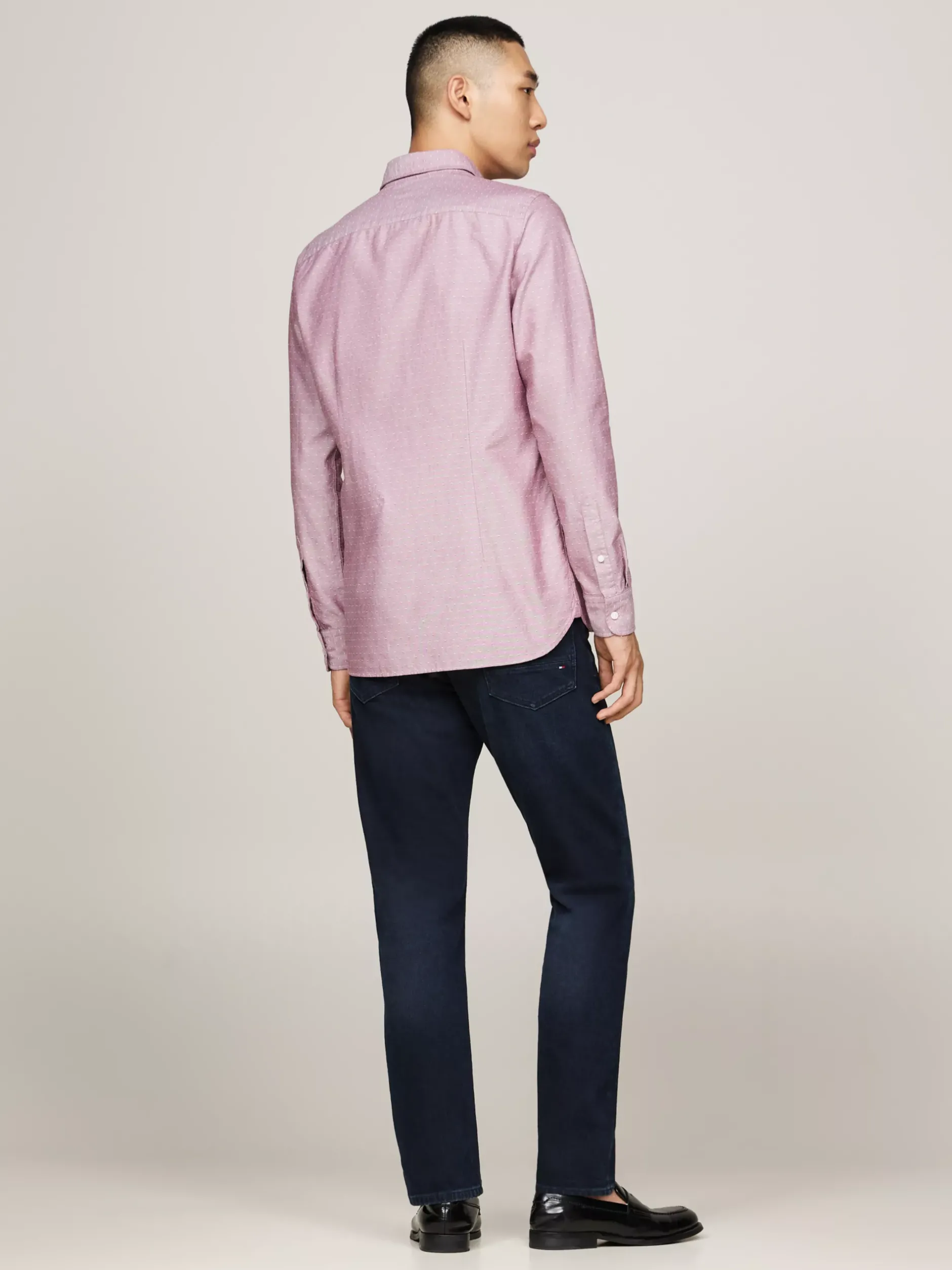 Koszule*Tommy Hilfiger Koszula O Wąskim Kroju Z Bawełny Dobby ROUGE
