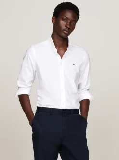 Koszule*Tommy Hilfiger Koszula O Wąskim Kroju Z Bawełny Dobby OPTIC WHITE
