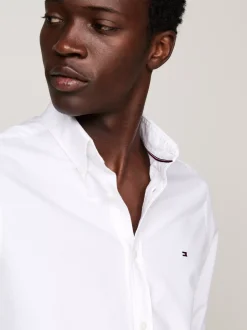 Koszule*Tommy Hilfiger Koszula O Wąskim Kroju Z Bawełny Dobby OPTIC WHITE