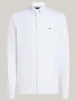 Koszule*Tommy Hilfiger Koszula O Wąskim Kroju Z Dzianiny TH OPTIC WHITE
