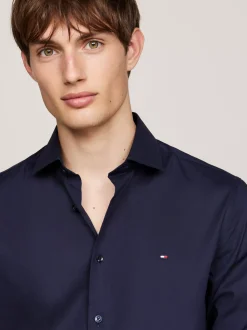Koszule*Tommy Hilfiger Koszula O Wąskim Kroju Z Popeliny Wtechnologii Flex NAVY BLAZER