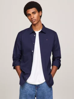 Koszule*Tommy Hilfiger Koszula O Wąskim Kroju Ze Stretchem BLACK IRIS