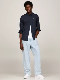 Koszule*Tommy Hilfiger Koszula O Wąskim Kroju Ze Stretchem TOMMY BLACK