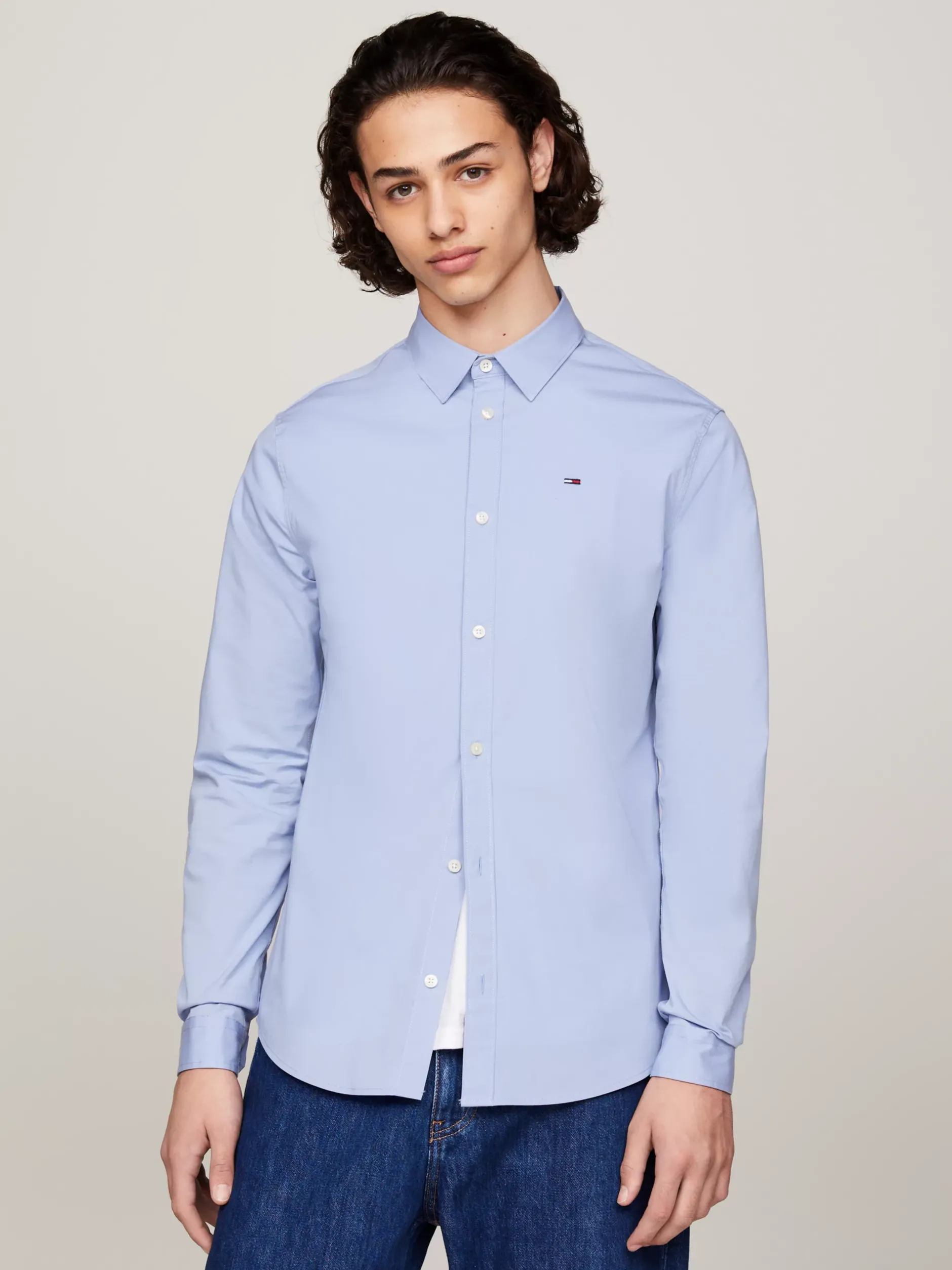 Koszule*Tommy Hilfiger Koszula O Wąskim Kroju Ze Stretchem LAVENDER LUSTRE