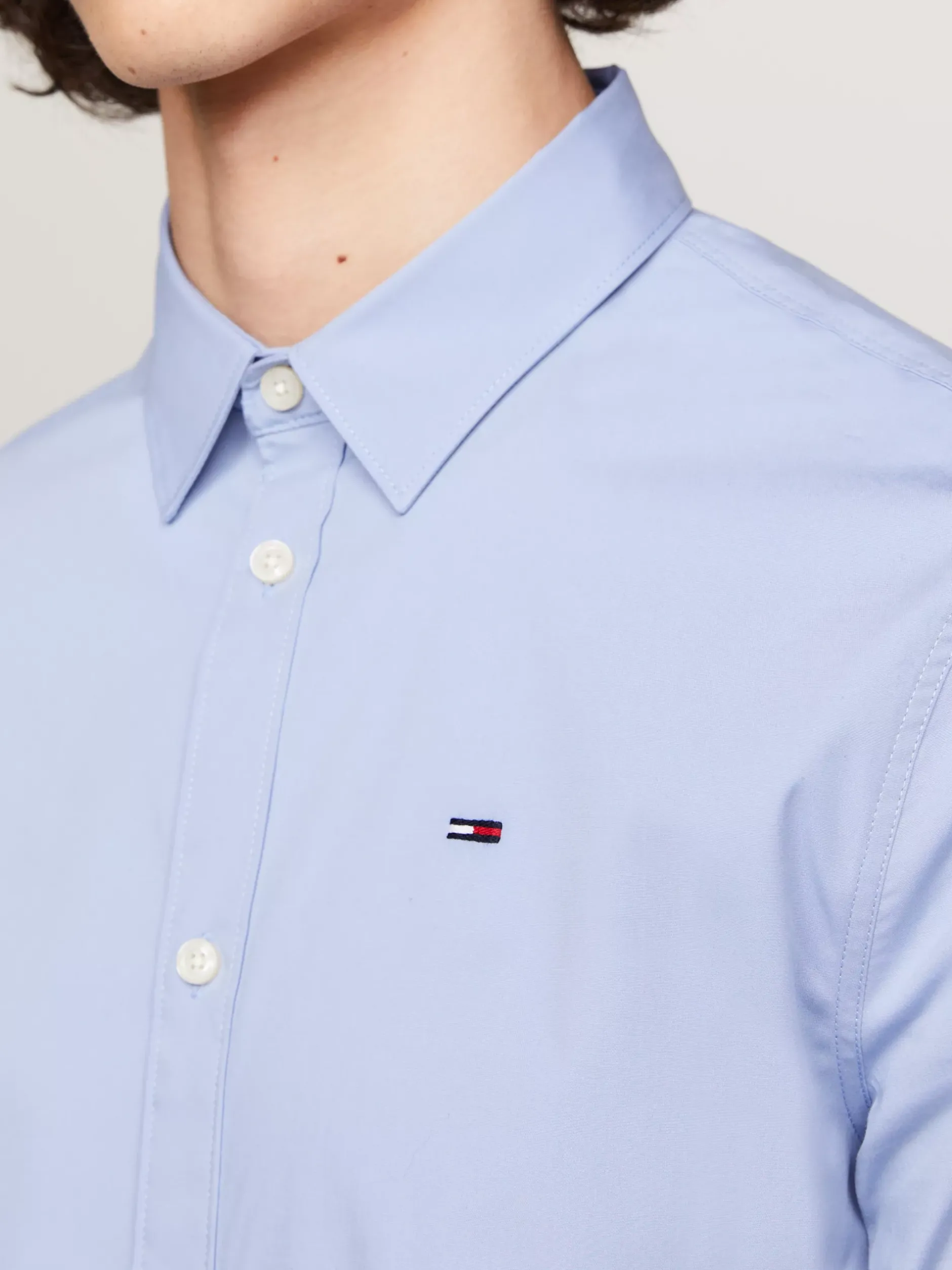 Koszule*Tommy Hilfiger Koszula O Wąskim Kroju Ze Stretchem LAVENDER LUSTRE