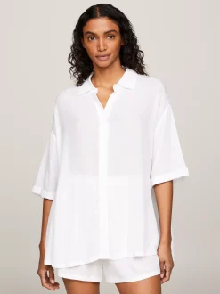 Stroje Kąpielowe*Tommy Hilfiger Koszula Plażowa TH Essential WHITE