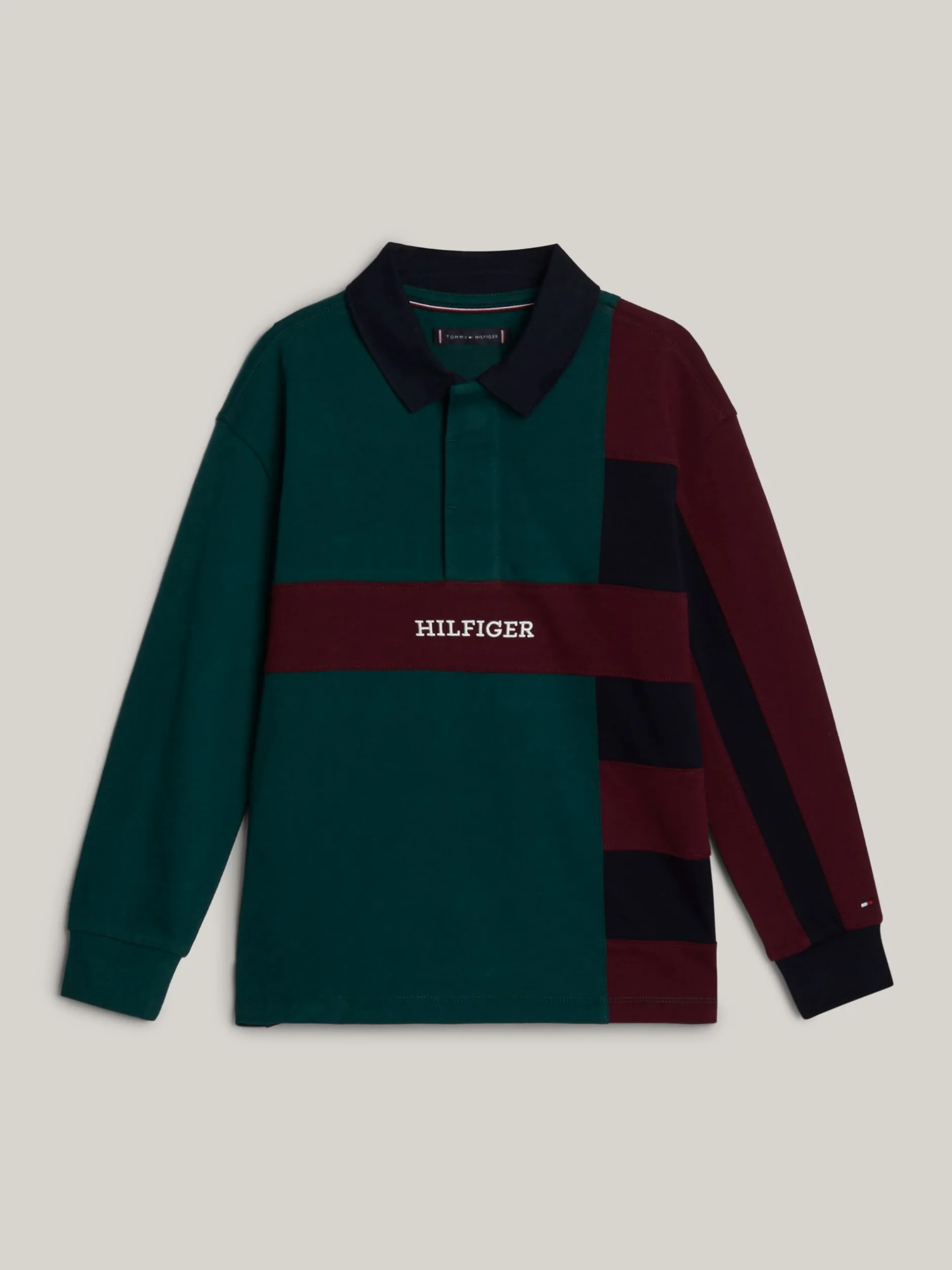 T-Shirty I Koszulki Polo*Tommy Hilfiger Koszula Polo Adaptive Z Blokami Kolorów ORNAMENTAL GREEN / ROUGE / BLUE