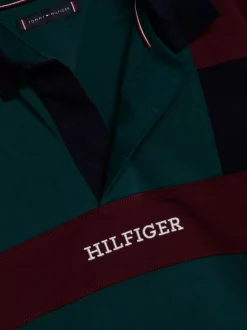 T-Shirty I Koszulki Polo*Tommy Hilfiger Koszula Polo Adaptive Z Blokami Kolorów ORNAMENTAL GREEN / ROUGE / BLUE
