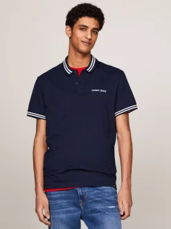 Koszulki Polo*Tommy Hilfiger Koszula Polo Classic Varsity W Paski DARK NIGHT NAVY