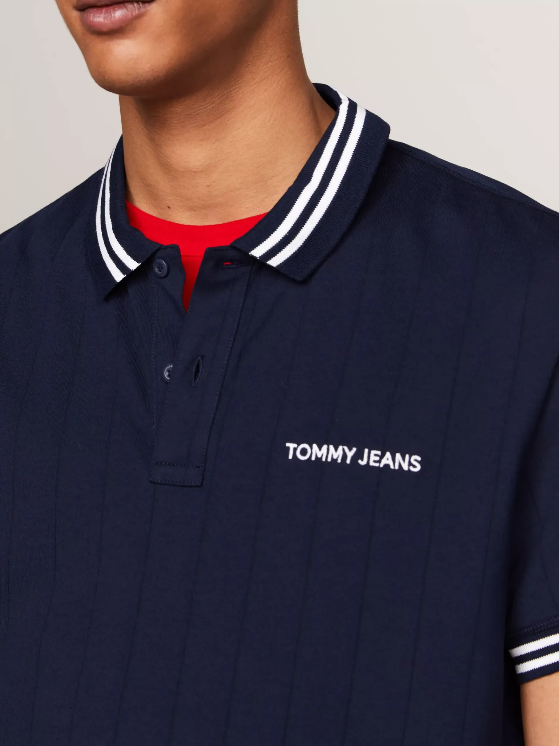 Koszulki Polo*Tommy Hilfiger Koszula Polo Classic Varsity W Paski DARK NIGHT NAVY