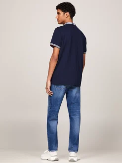 Koszulki Polo*Tommy Hilfiger Koszula Polo Classic Varsity W Paski DARK NIGHT NAVY