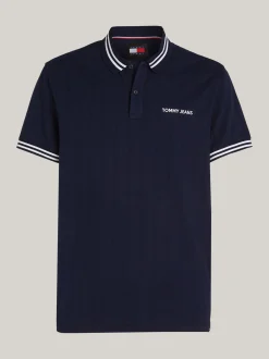 Koszulki Polo*Tommy Hilfiger Koszula Polo Classic Varsity W Paski DARK NIGHT NAVY