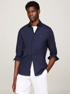 Koszule*Tommy Hilfiger Koszula Popelinowa TH Flex NAVY BLAZER