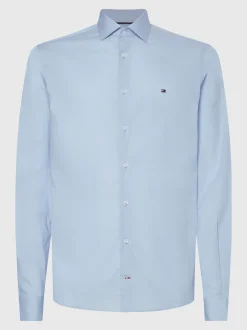 Koszule*Tommy Hilfiger Koszula Popelinowa TH Flex CUSTOM COLOR LIGHT BLUE