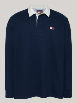 Koszulki Polo*Tommy Hilfiger Koszula Rugby O Kroju Oversize Z Naszywką DARK NIGHT NAVY