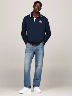 Koszulki Polo*Tommy Hilfiger Koszula Rugby O Kroju Oversize Z Emblematem DARK NIGHT NAVY