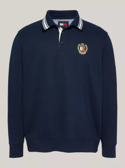 Koszulki Polo*Tommy Hilfiger Koszula Rugby O Kroju Oversize Z Emblematem DARK NIGHT NAVY