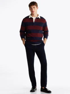 Swetry|Dzianina*Tommy Hilfiger Koszula Rugby O Luźnym Kroju Z Czystej Wełny DEEP ROUGE / DESERT SKY