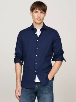 Koszule*Tommy Hilfiger Koszula Smart Casual Z Bawełny Dobby CARBON NAVY