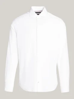 Koszule*Tommy Hilfiger Koszula Smart Casual Z Bawełny Dobby TH OPTIC WHITE