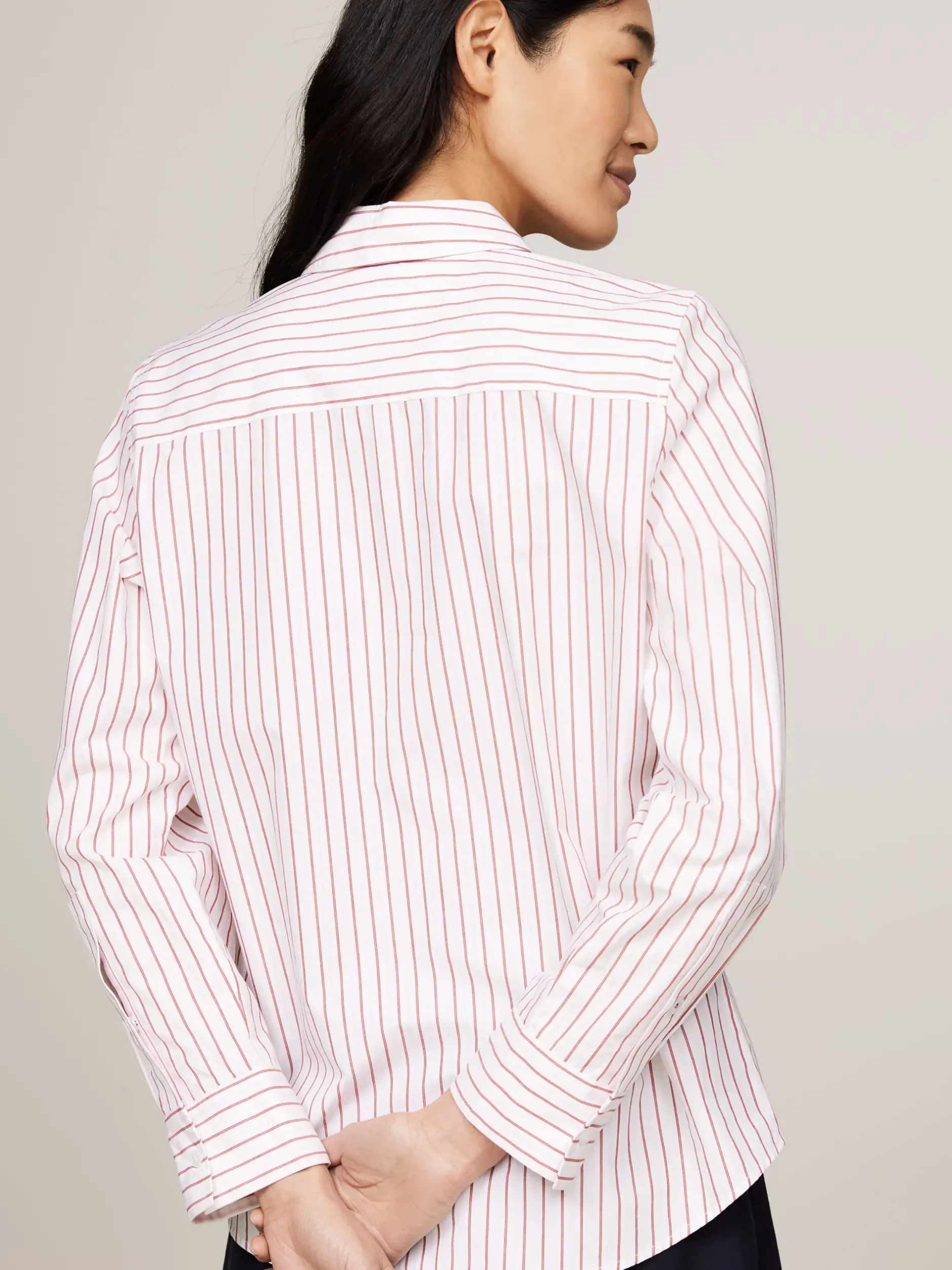 Koszule & Bluzki*Tommy Hilfiger Koszula W Kontrastowe Paski CLASSIC SHIRTING STP/ PINK