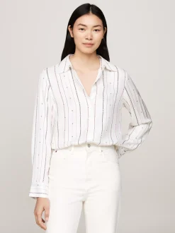 Koszule & Bluzki*Tommy Hilfiger Koszula We Wzór W Paski Z Motywem Flagi FOULARD FLAG STP/ MULTI