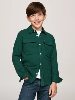 Koszule*Tommy Hilfiger Koszula Wierzchnia O Waflowej Fakturze ORNAMENTAL GREEN