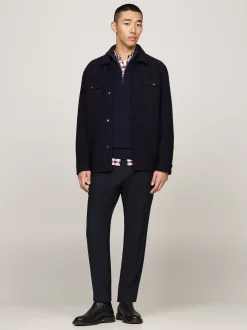 Kurtki & Płaszcze*Tommy Hilfiger Koszula Wierzchnia Smart Casual Z Czystej Wełny DESERT SKY