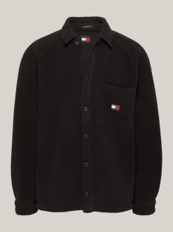 Koszule*Tommy Hilfiger Koszula Wierzchnia Z Futerkowej Dzianiny BLACK