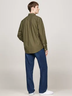 Koszule*Tommy Hilfiger Koszula Z Bawełny Oxford Farbowana Po Uszyciu ARMY GREEN