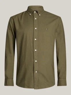 Koszule*Tommy Hilfiger Koszula Z Bawełny Oxford Farbowana Po Uszyciu ARMY GREEN