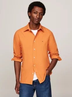 Koszule*Tommy Hilfiger Koszula Z Bawełny Oxford Farbowana Po Uszyciu AUTUMN ORANGE