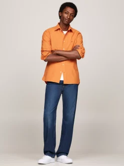 Koszule*Tommy Hilfiger Koszula Z Bawełny Oxford Farbowana Po Uszyciu AUTUMN ORANGE