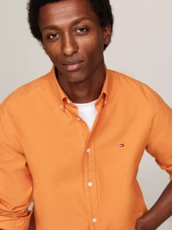 Koszule*Tommy Hilfiger Koszula Z Bawełny Oxford Farbowana Po Uszyciu AUTUMN ORANGE