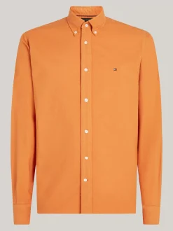 Koszule*Tommy Hilfiger Koszula Z Bawełny Oxford Farbowana Po Uszyciu AUTUMN ORANGE