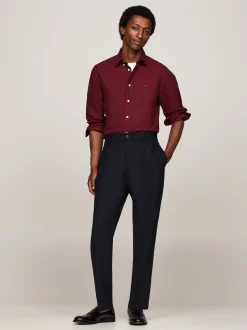 Koszule*Tommy Hilfiger Koszula Z Bawełny Oxford Farbowana Po Uszyciu DEEP ROUGE