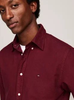 Koszule*Tommy Hilfiger Koszula Z Bawełny Oxford Farbowana Po Uszyciu DEEP ROUGE