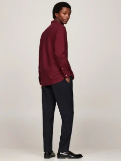 Koszule*Tommy Hilfiger Koszula Z Bawełny Oxford Farbowana Po Uszyciu DEEP ROUGE