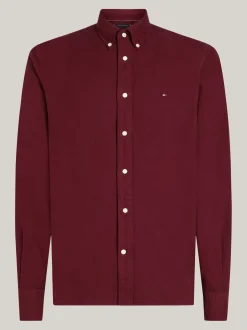Koszule*Tommy Hilfiger Koszula Z Bawełny Oxford Farbowana Po Uszyciu DEEP ROUGE