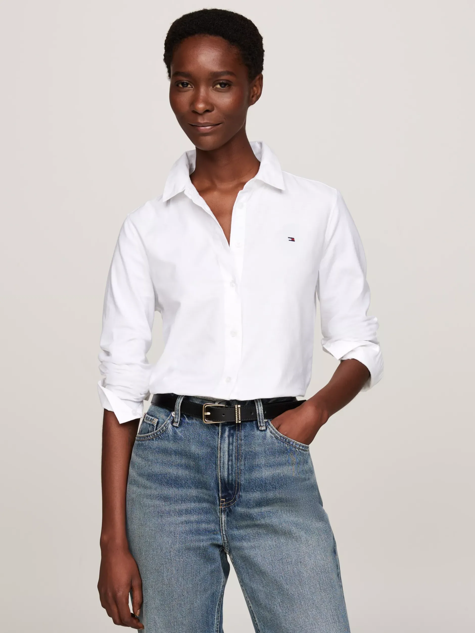 Koszule & Bluzki*Tommy Hilfiger Koszula Z Bawełny Oxford O Regularnym Kroju TH OPTIC WHITE